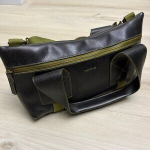 MATT & NAT Vegan Faux Leather Designer Brown Green Hand Bag Shoulder Bag Purse
